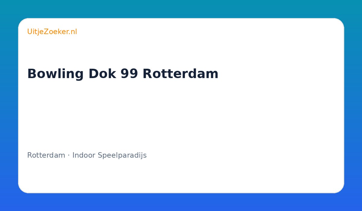 Bowling Dok 99 Rotterdam