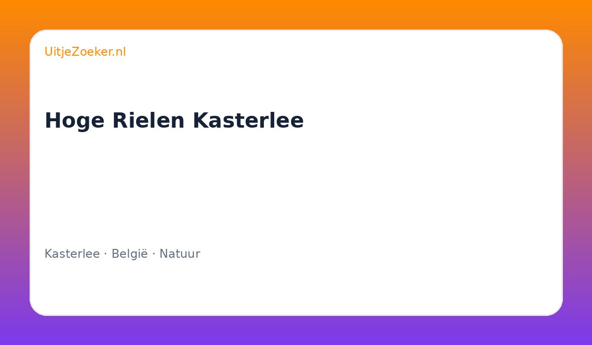 Hoge Rielen Kasterlee