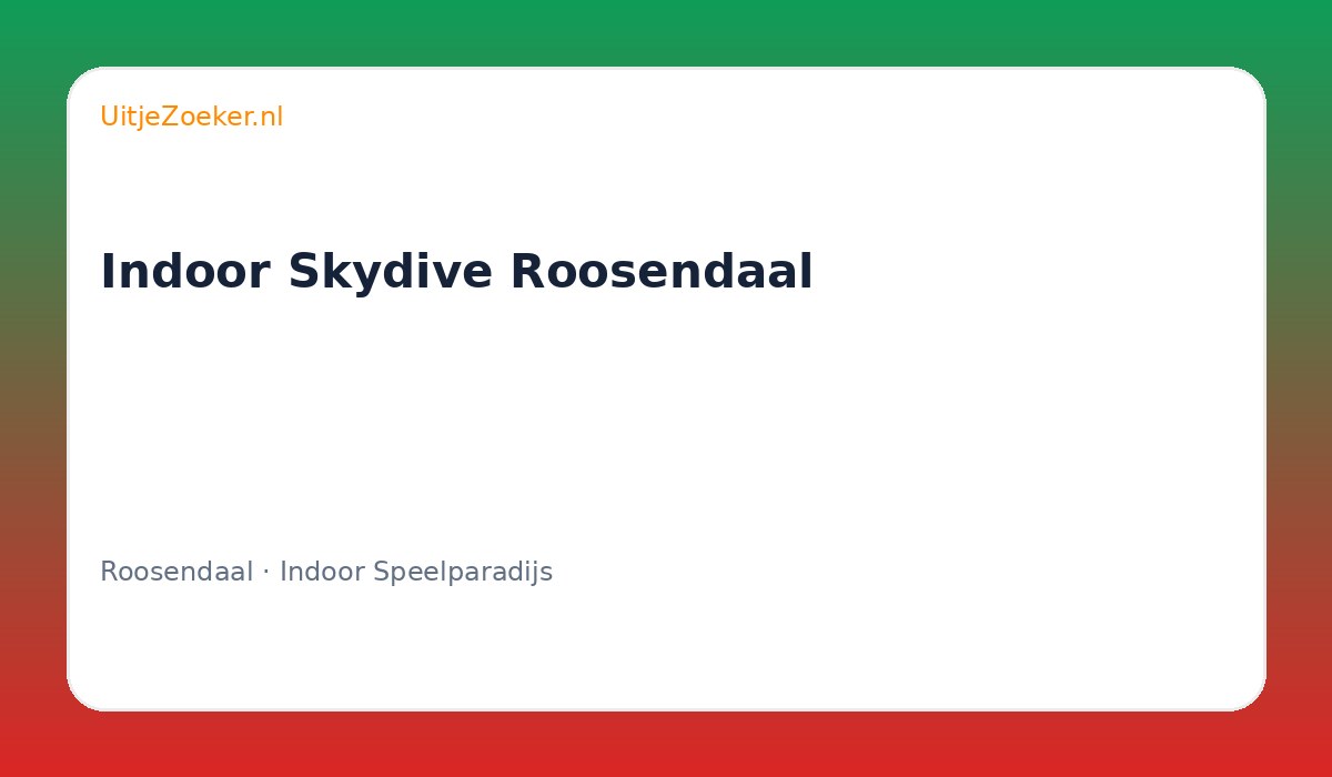 Indoor Skydive Roosendaal