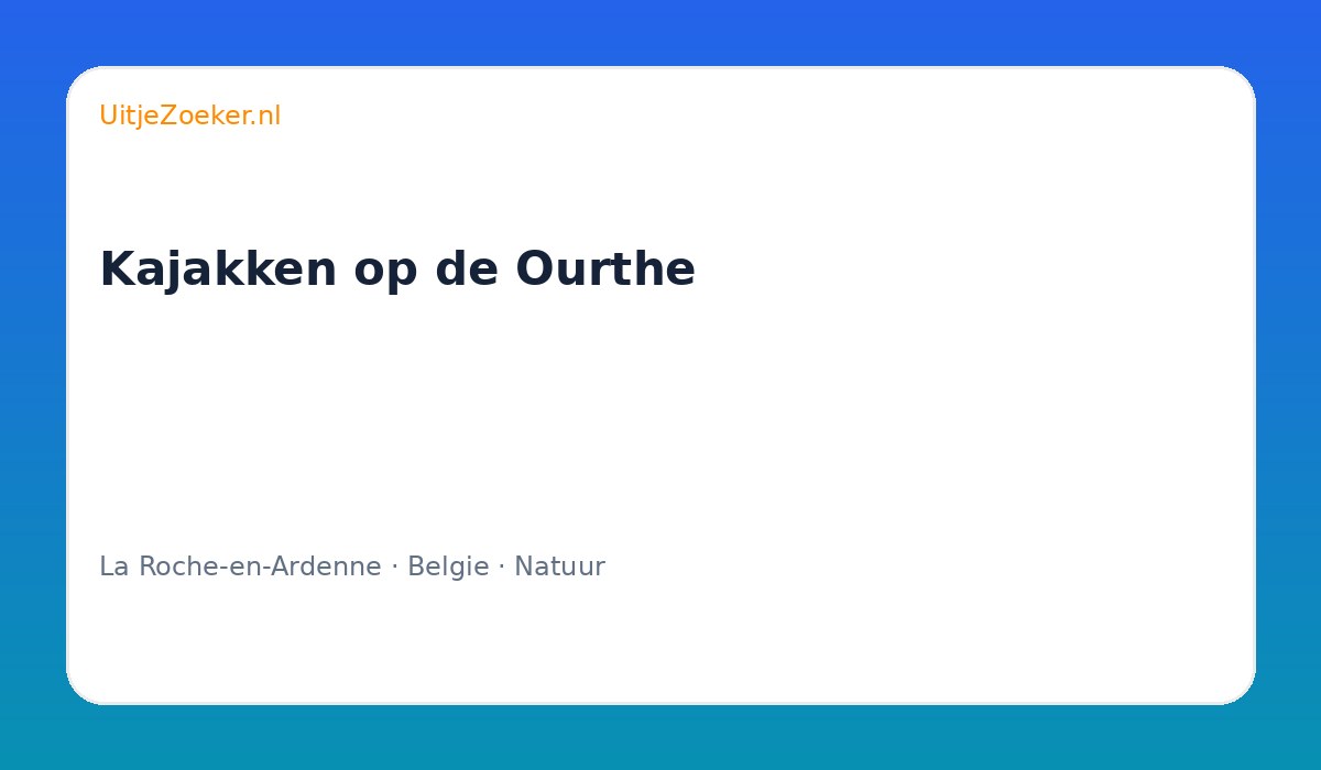 Kajakken op de Ourthe