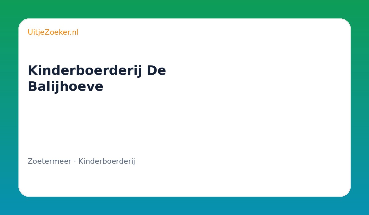 Kinderboerderij De Balijhoeve