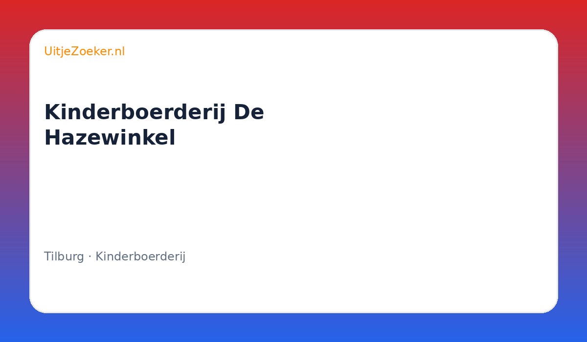 Kinderboerderij De Hazewinkel