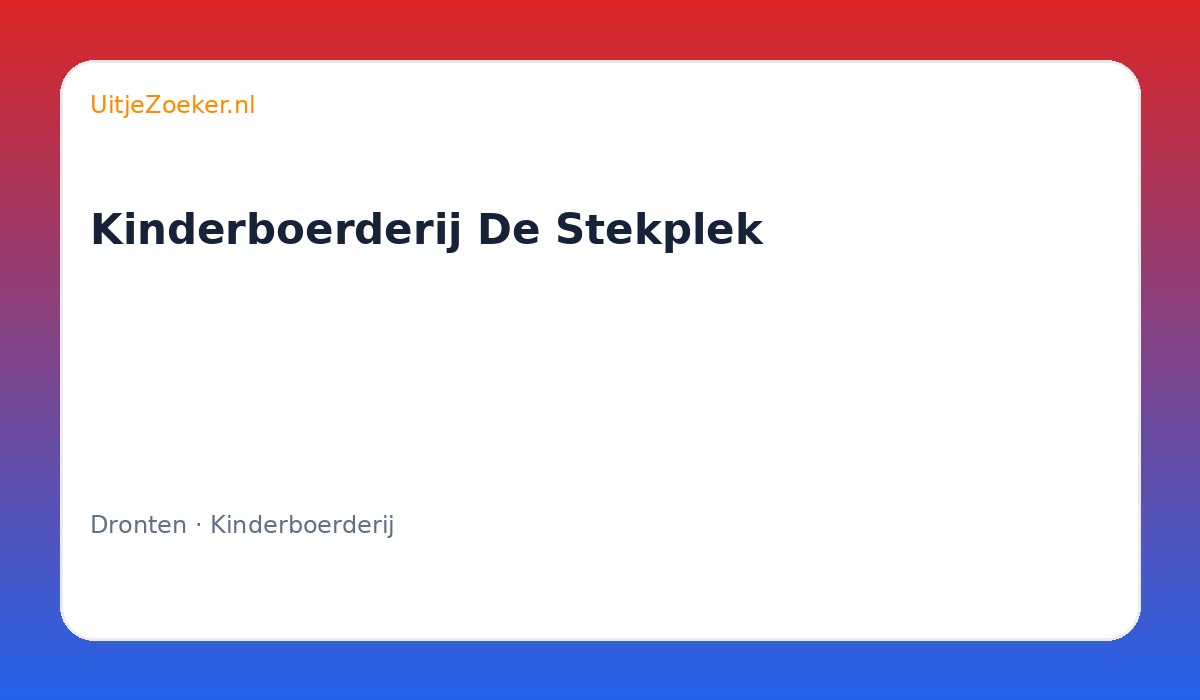 Kinderboerderij De Stekplek