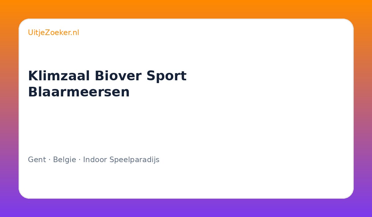 Klimzaal Biover Sport Blaarmeersen