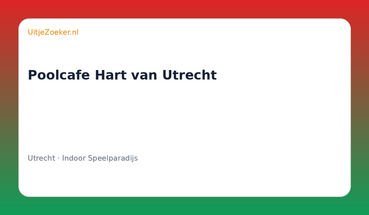 Poolcafe Hart van Utrecht