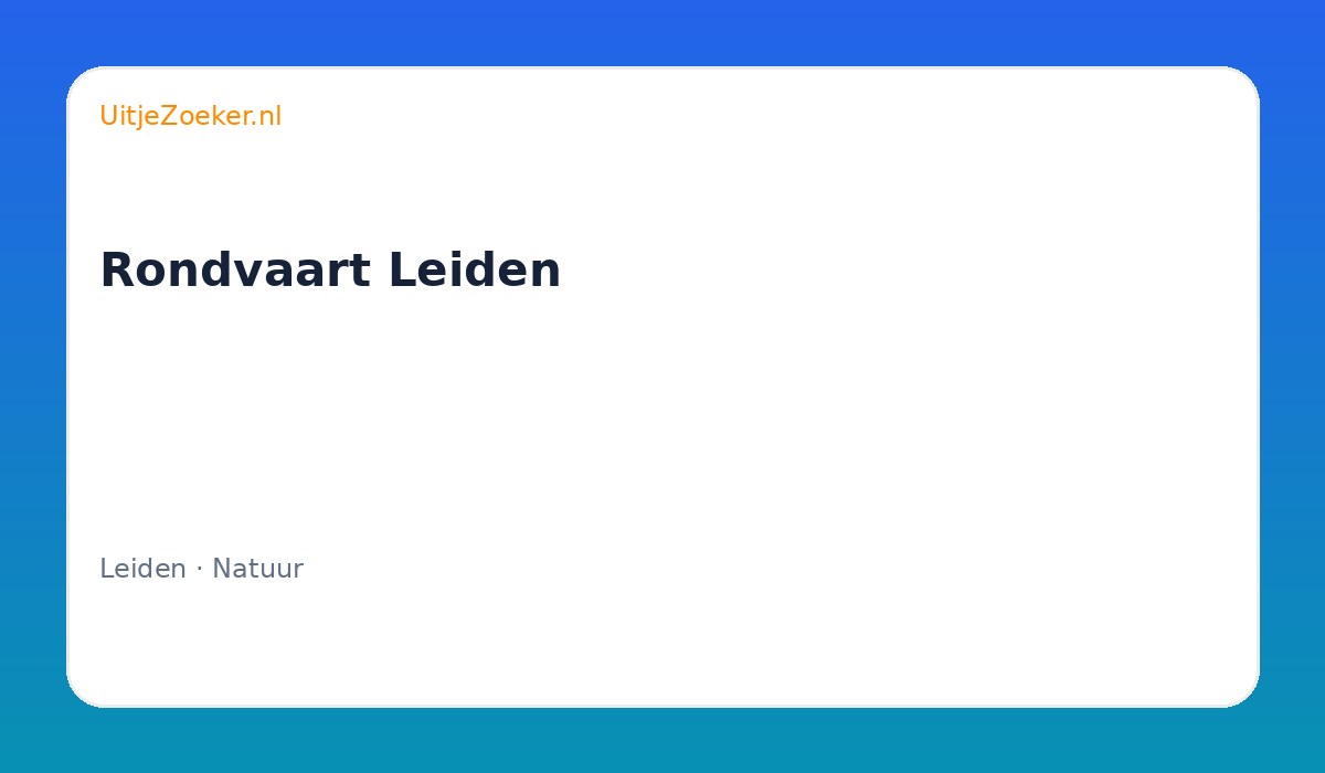 Rondvaart Leiden