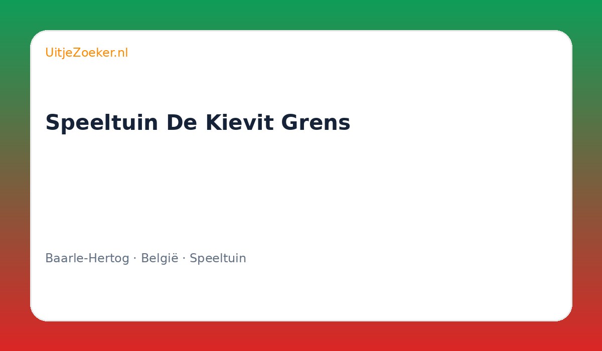 Speeltuin De Kievit Grens