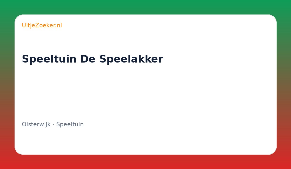 Speeltuin De Speelakker