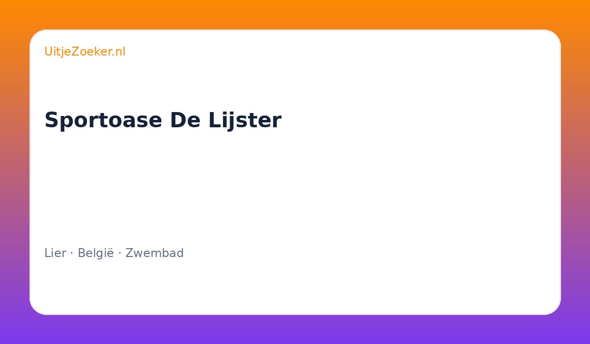 Sportoase De Lijster
