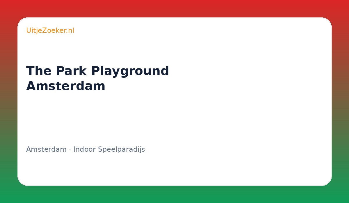 The Park Playground Amsterdam